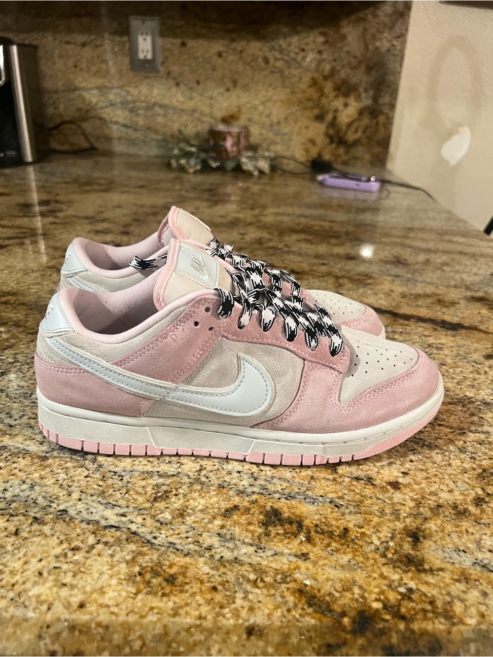Nike Pink and White Low-Top Sneakers